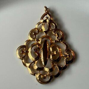 Vintage Large Goldtone Pendant